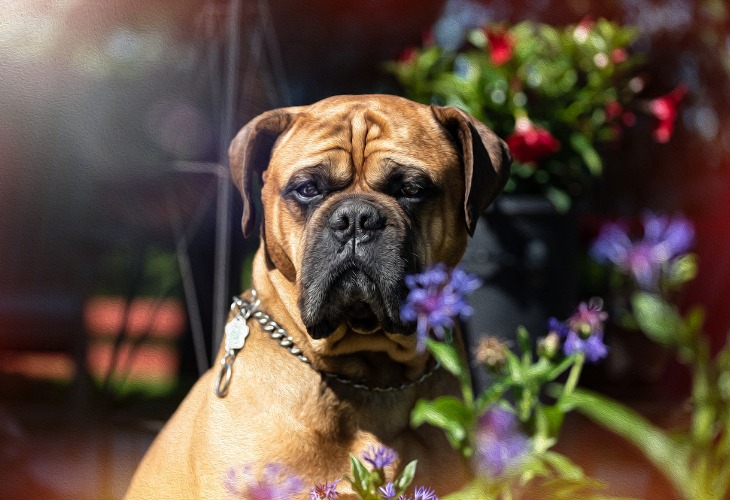 Perro mastín de mirada profunda